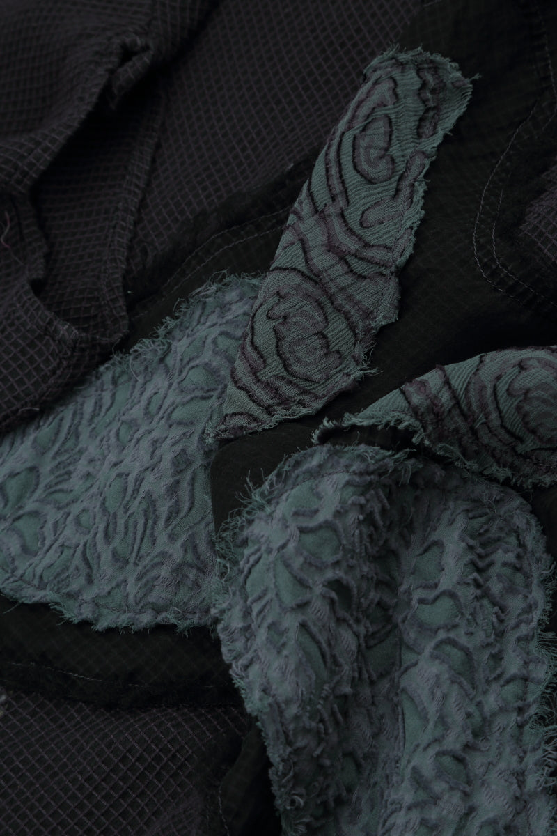 Loose Butterfly Graphite Mesh Silk Blouse