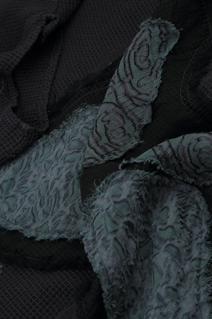 Loose Butterfly Graphite Mesh Silk Blouse