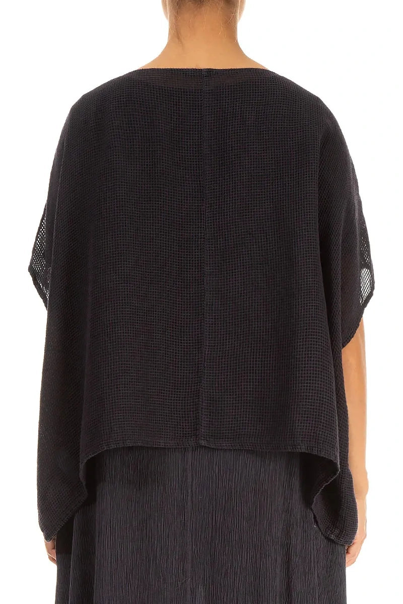 Loose Butterfly Graphite Mesh Silk Blouse