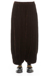 Loose Chocolate Silk Velvet Trousers 1