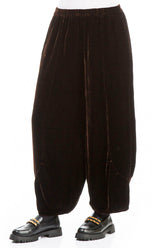 Loose Chocolate Silk Velvet Trousers 3