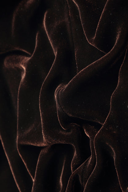 Loose Chocolate Silk Velvet Trousers 4