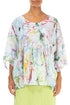 Loose Colour Splash Gauze Linen Blouse 1