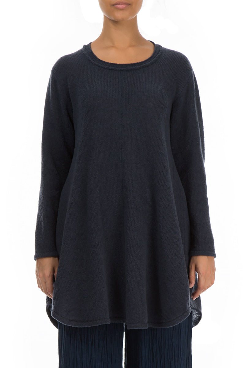 Loose Cosy Dark Navy Wool Sweater 1