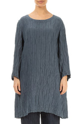 Loose Crinkled Graphite Silk Tunic 1