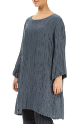 Loose Crinkled Graphite Silk Tunic 3