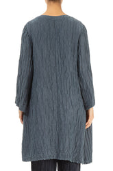 Loose Crinkled Graphite Silk Tunic 2