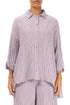 Loose Crinkled Lilac Silk Linen Shirt 1