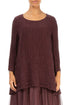 Loose Crinkled Merlot Silk Tunic 1