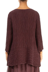 Loose Crinkled Merlot Silk Tunic 2