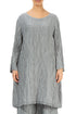 Loose Crinkled Grey Sage Silk Tunic 1