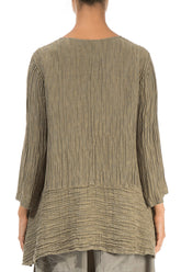 Loose Crinkled Silver Sage Silk Tunic 2