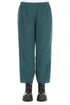 Loose Cropped Peacock Linen Trousers 1