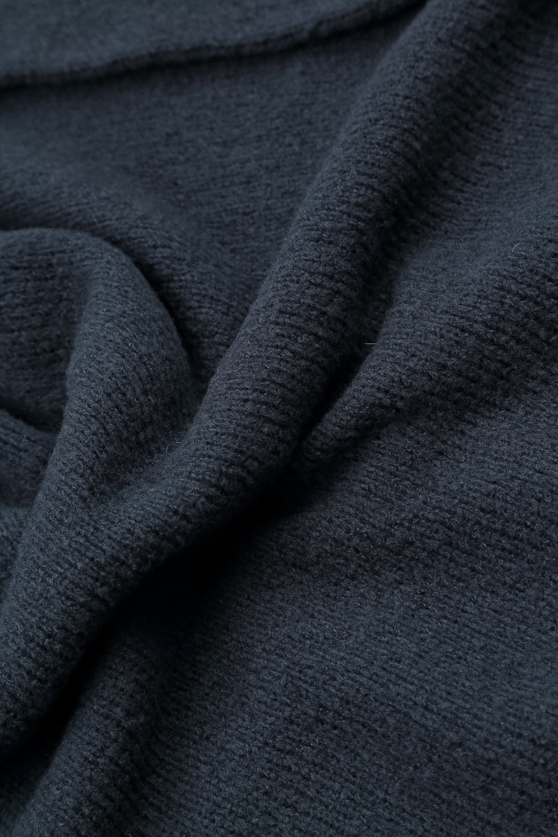 Loose Dark Navy Wool Dress 5