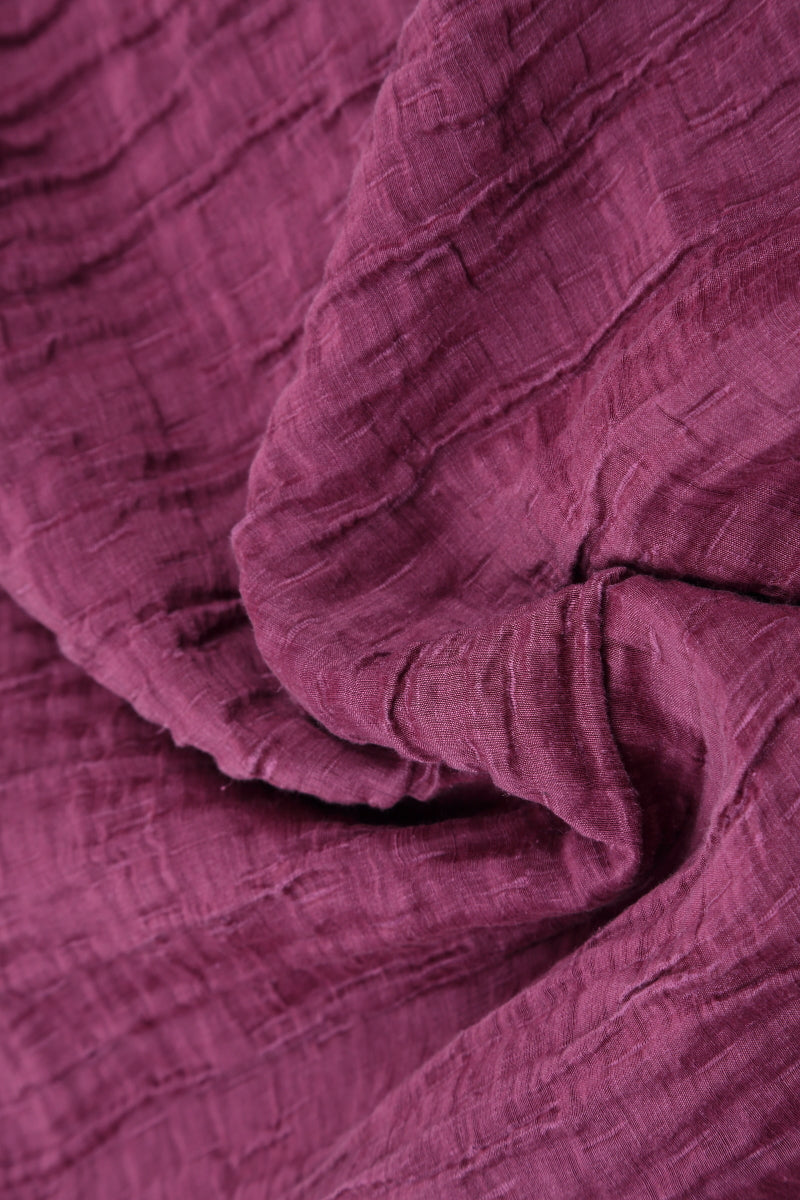 Loose Floral Magenta Silk Linen Tunic 5