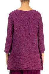 Loose Floral Magenta Silk Linen Tunic 2