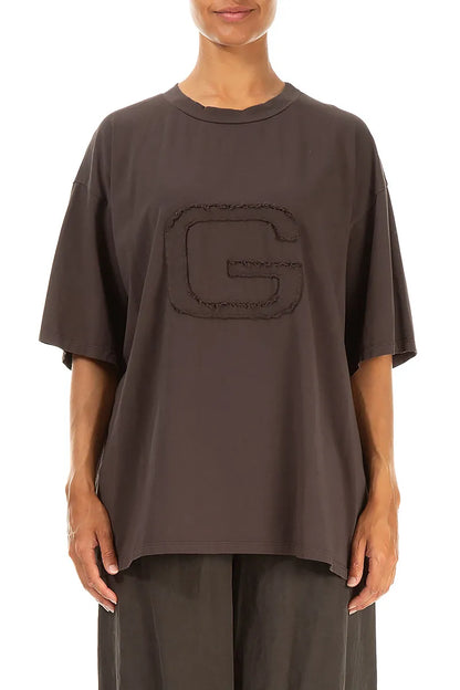 Loose Forest Brown Cotton Blouse