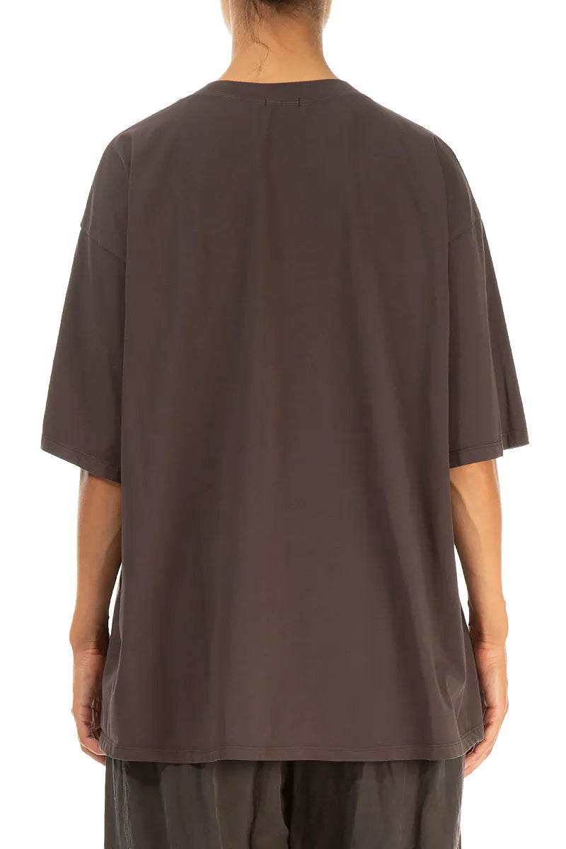 Loose Forest Brown Cotton Blouse