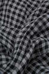Loose Grey Check Linen Trousers 5