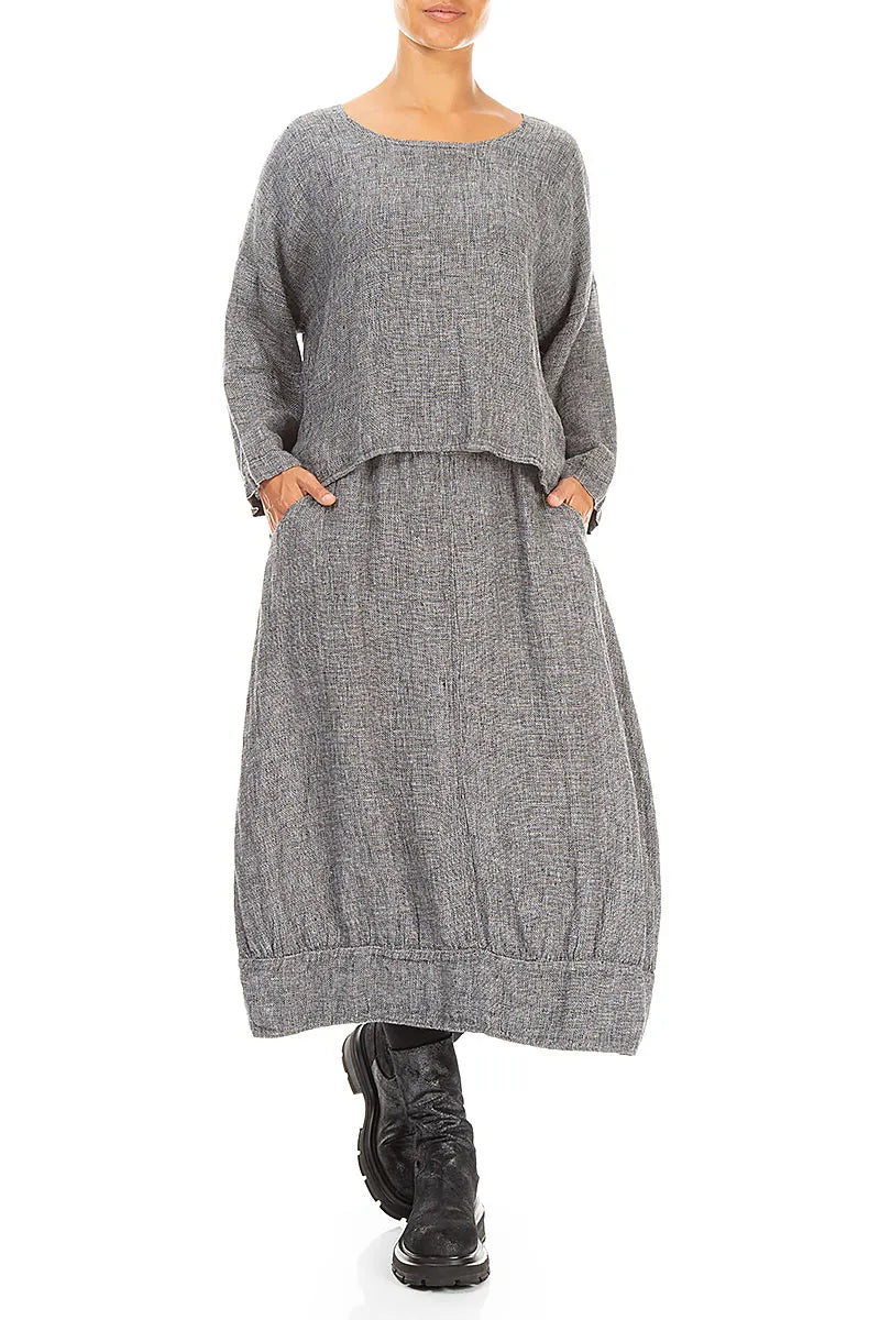 Blouse ample en Lin gris chiné