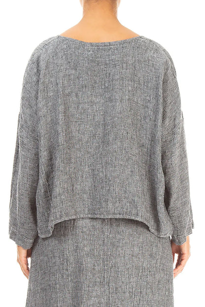 Blouse ample en Lin gris chiné
