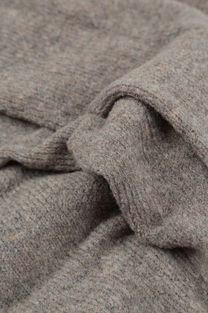 Loose Light Brown Knitted Wool Dress 6