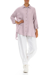 Loose Lilac Gauze Linen Shirt 4
