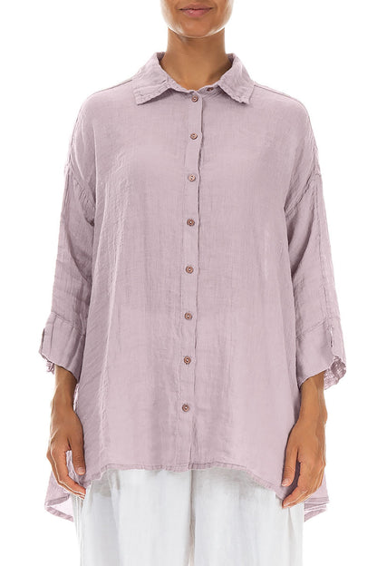 Loose Lilac Gauze Linen Shirt 1