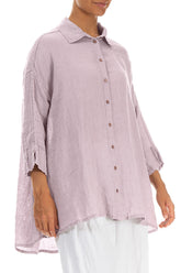 Loose Lilac Gauze Linen Shirt 3