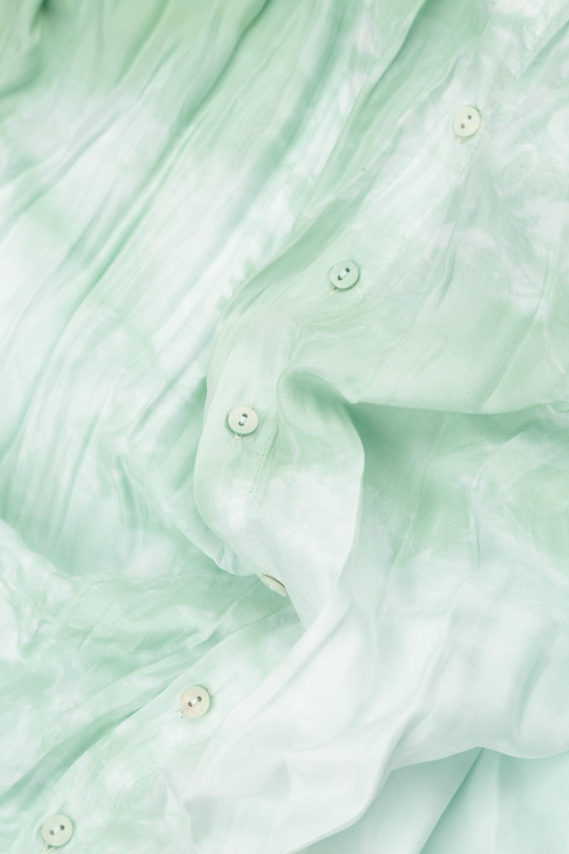 Loose Liquid Sea Mist Crumpled Pure Silk Shirt