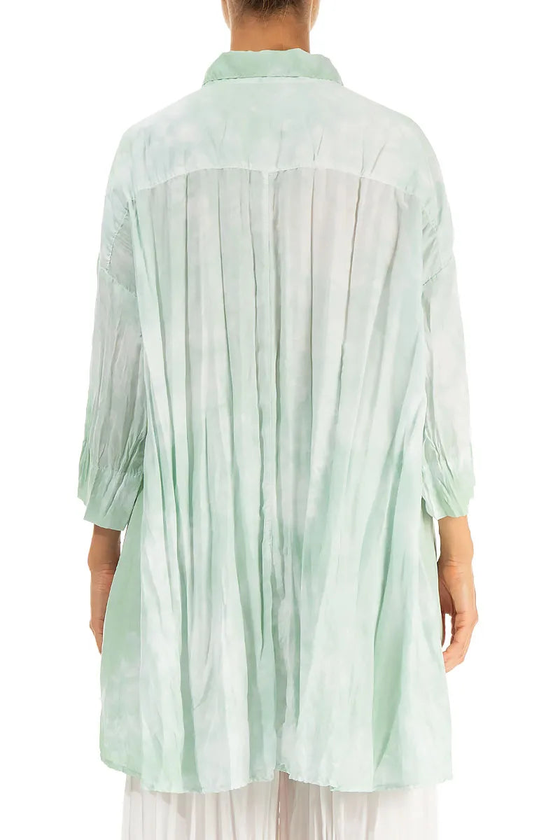 Loose Liquid Sea Mist Crumpled Pure Silk Shirt