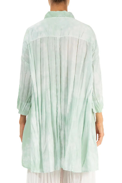 Loose Liquid Sea Mist Crumpled Pure Silk Shirt