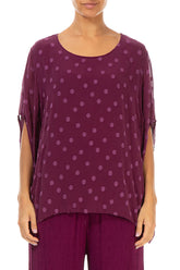 Loose Magenta Dotty Silk Blouse 1