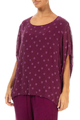 Loose Magenta Dotty Silk Blouse 3