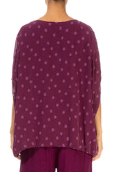 Loose Magenta Dotty Silk Blouse 2