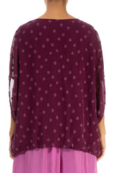 Loose Magenta Dotty Silk Blouse 2
