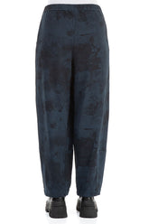 Loose Midnight Blue Alabaster French Terry Cotton Trousers 2