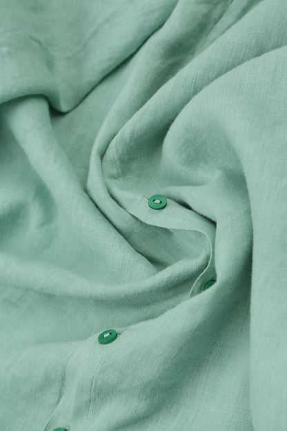 Loose Mint Linen Shirt 5