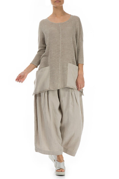 Loose Natural Linen Trousers 4