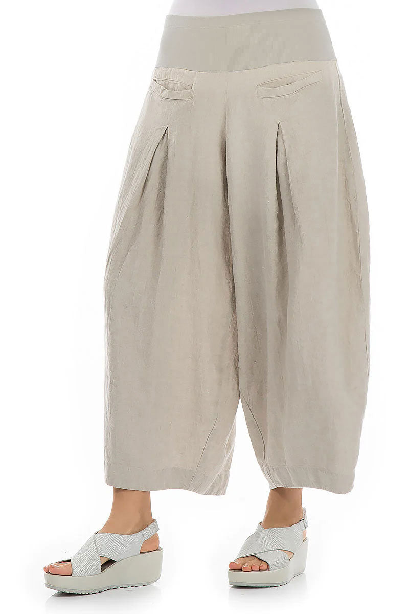Loose Natural Linen Trousers 3