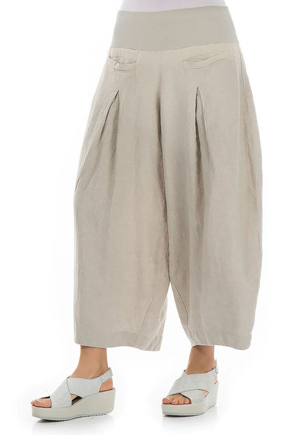 Loose Natural Linen Trousers 3