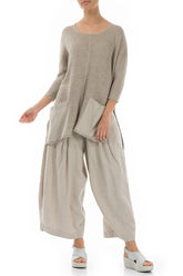 Loose Natural Linen Trousers 5