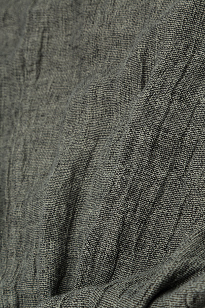 Loose Olive Grey Mélange Linen Trousers