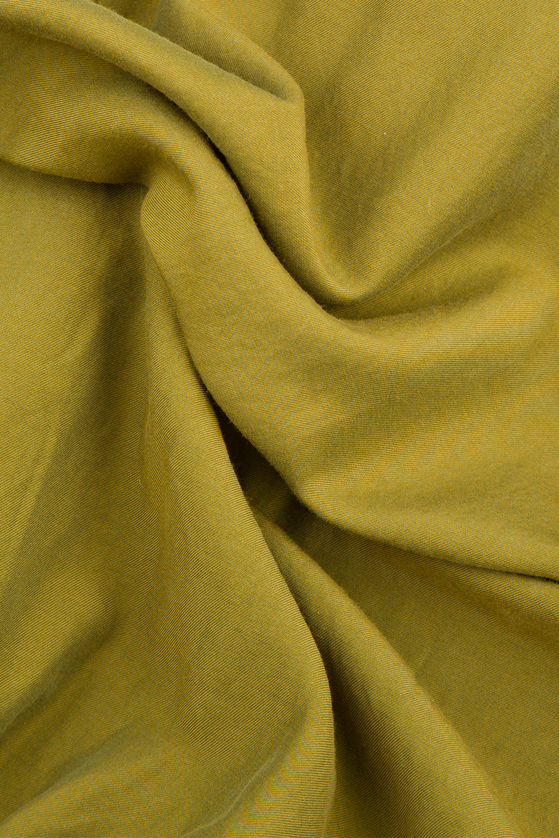 Loose Golden Olive Silk Cotton Shirt 5