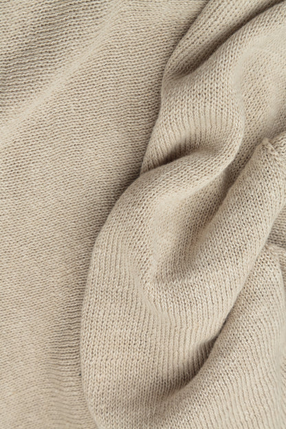 Locker gestrickte Strickjacke aus Naturleinen