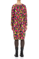 Loose Paint Mosaic Cotton Dress 3