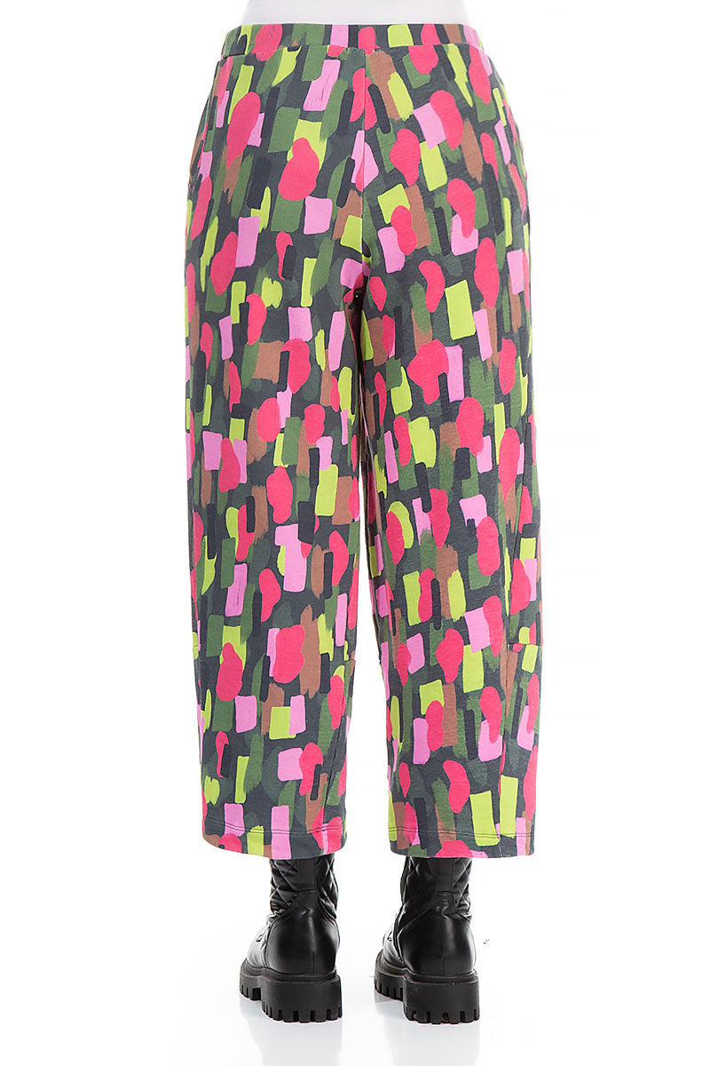 Loose Paint Mosaic French Terry Cotton Trousers 2