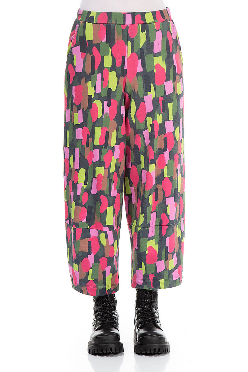 Loose Paint Mosaic French Terry Cotton Trousers 1