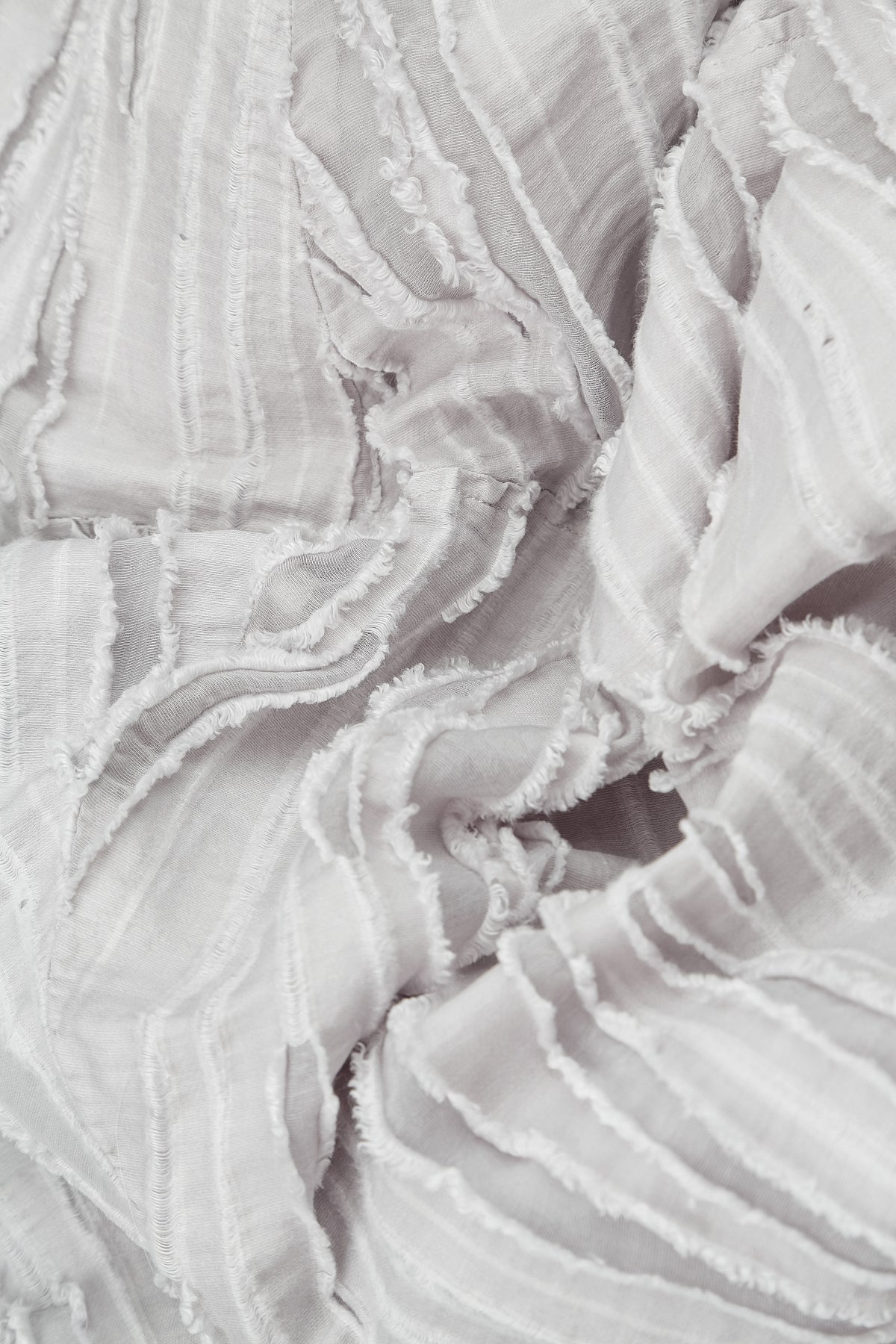Loose Pearl Grey Fray Weave Shirt