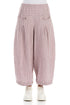 Loose Pink Check Linen Trousers 1